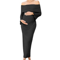 Robe longue de maternité Cacao Épure