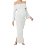 Robe longue de maternité Cacao Épure