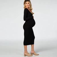 Robe de maternité Élina côtelée