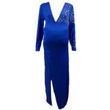 Robe de maternité longue Éclat Azuré