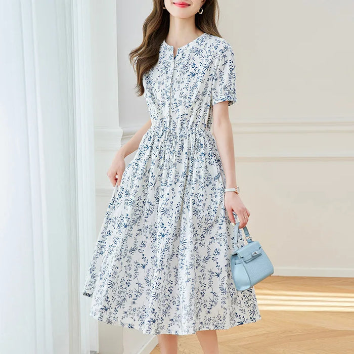 Maternity Dress Bluebell Cotton Bloom