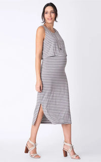 Robe D’allaitement Rayée Grise