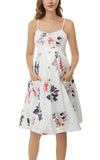 Robe de Grossesse à Bretelle Imprimé Tournesol
