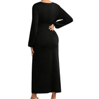 Maternity Dress Autumn Embrace V-Neck Gown