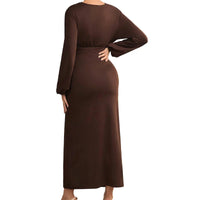 Maternity Dress Autumn Embrace V-Neck Gown