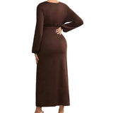 Maternity Dress Autumn Embrace V-Neck Gown