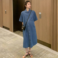 Robe en jean de maternité Bleu Horizon