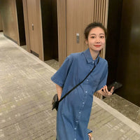 Robe en jean de maternité Bleu Horizon