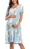 Robe de Grossesse Manches Courtes à Pois