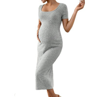 Robe de maternité tricotée Élégance Côtelée