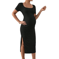 Robe de maternité tricotée Élégance Côtelée