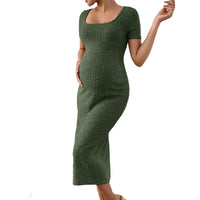 Robe de maternité tricotée Élégance Côtelée