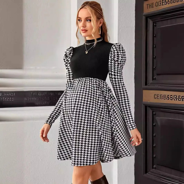 Maternity Dress Houndstooth Grace