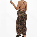 Robe maxi de maternité Léa Léopard