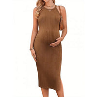 Robe de maternité tricot côtelé Émeraude Douce