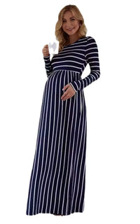 Robe Grossesse Rayée Bleu Marine