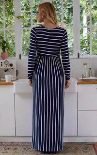 Robe Grossesse Rayée Bleu Marine