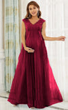 Robe Longue Cérémonie Grossesse en Mousseline