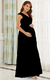 Robe Longue Cérémonie Grossesse en Mousseline