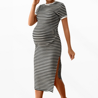 Maternity Dress LunaStripe Breathable Midi