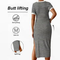Maternity Dress LunaStripe Breathable Midi