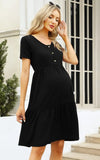 Robe Noire Grossesse Manches Courtes