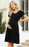 Robe Noire Grossesse Manches Courtes