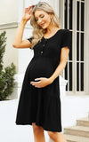 Robe Noire Grossesse Manches Courtes