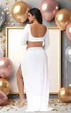 Robe Shooting Grossesse Blanche 2 pièces