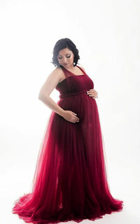 Robe Shooting Grossesse Longue en Tulle