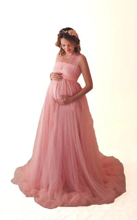 Robe Shooting Grossesse Longue en Tulle