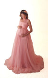 Robe Shooting Grossesse Longue en Tulle