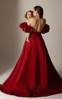 Robe Shooting Grossesse Manches Bouffantes