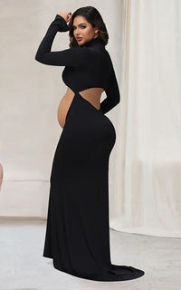 Robe Shooting Grossesse Noir Col Roulé