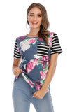 T Shirt Allaitement Floral Rayé