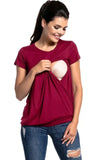 T-Shirt Allaitement Ouverture Côté Uni
